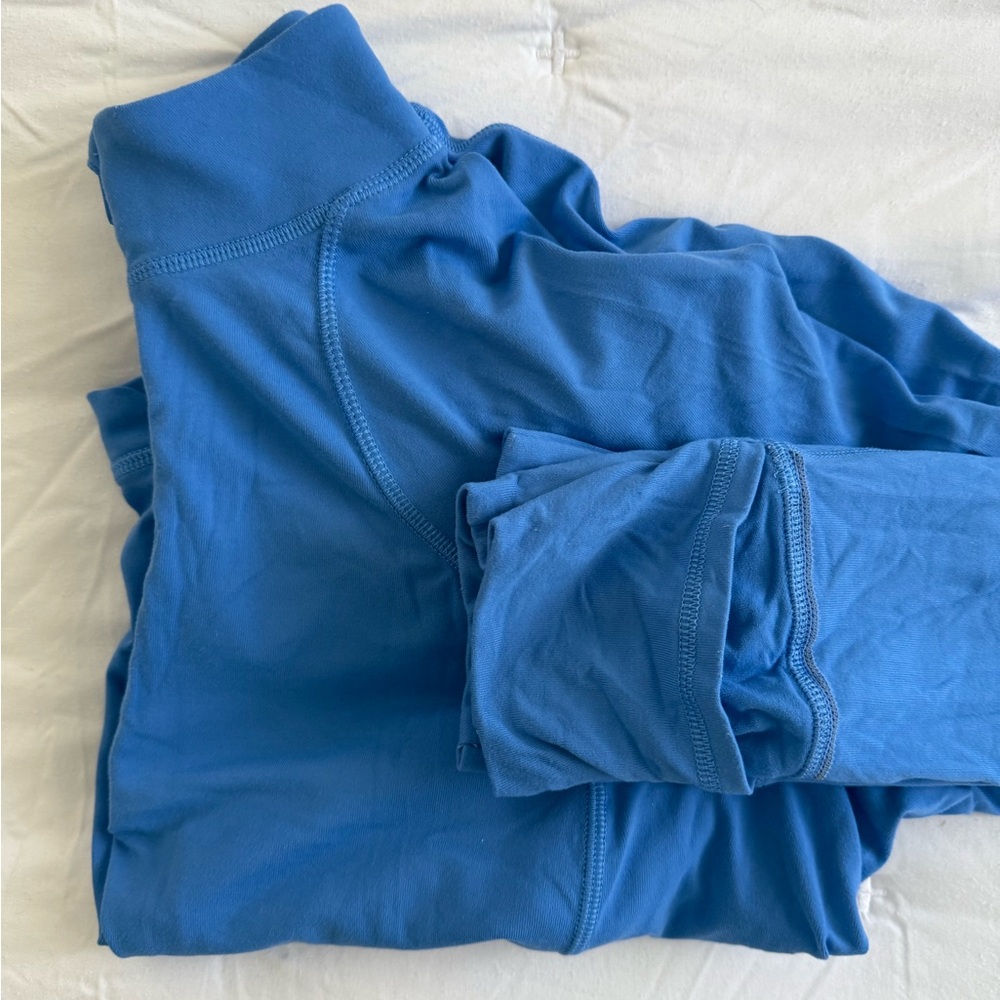 Lululemon EUC Cropped Half Zip Rulu Blue Nile Size 12